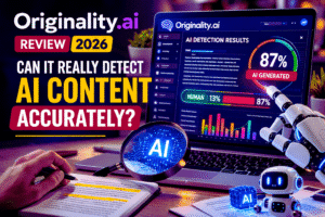 Originality.ai AI content detector analyzing text for AI-generated content