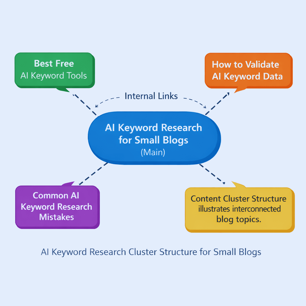 AI keyword research cluster structure for small blogs